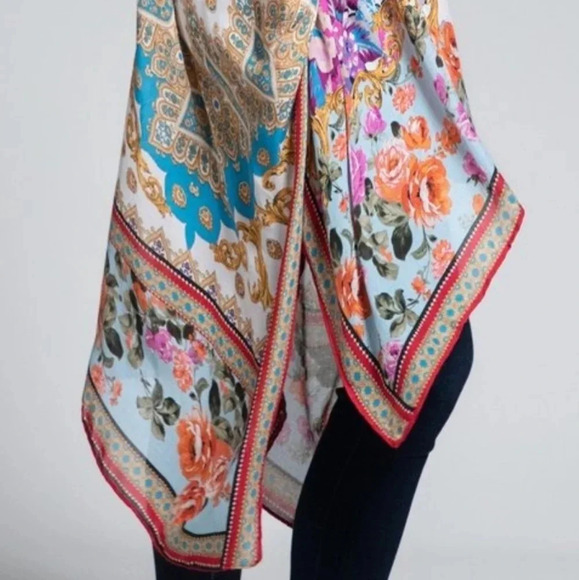 New Boho Floral Kimono Coverup - Picture 3 of 4